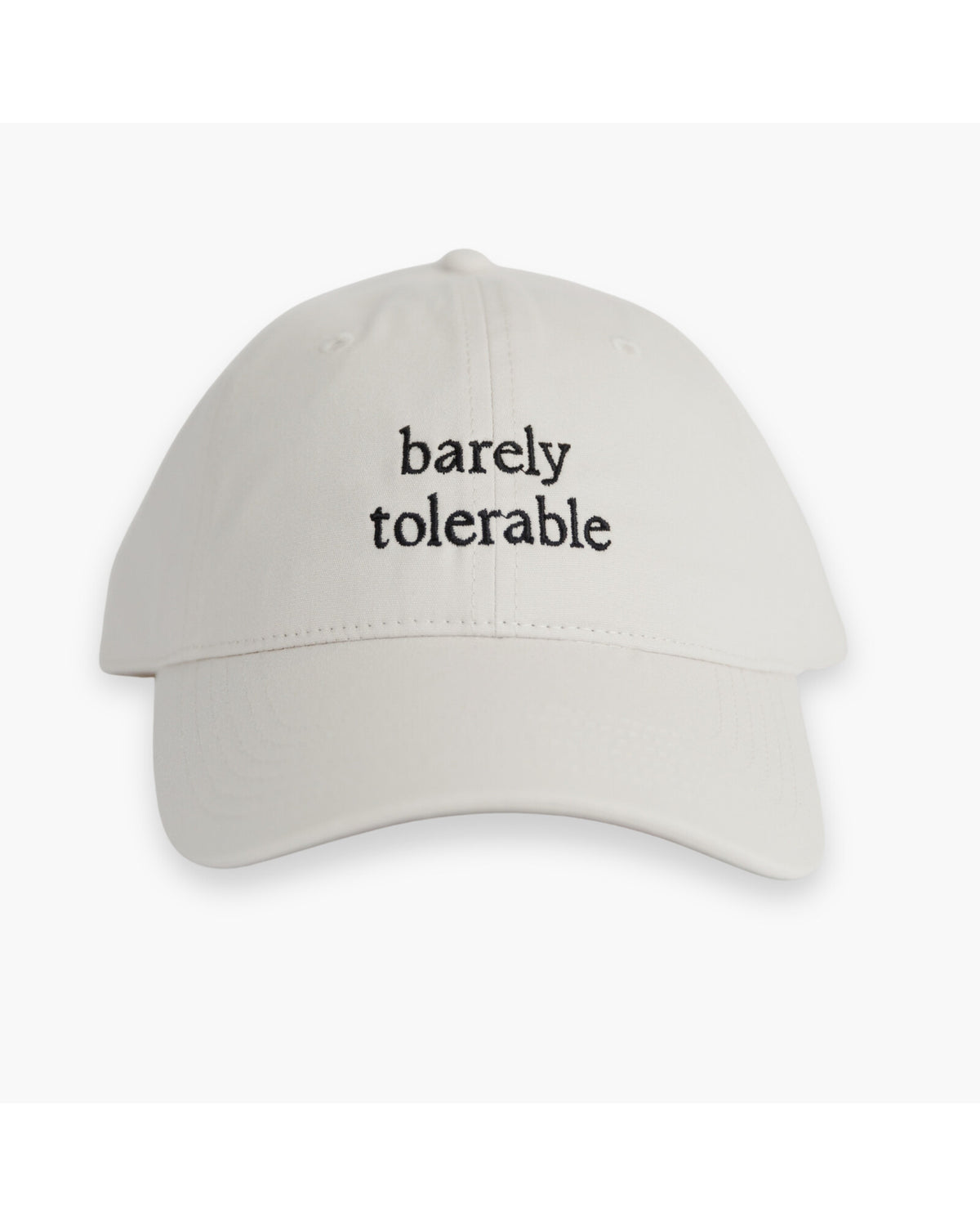 Barely Tolerable Hat front product view on a white background
