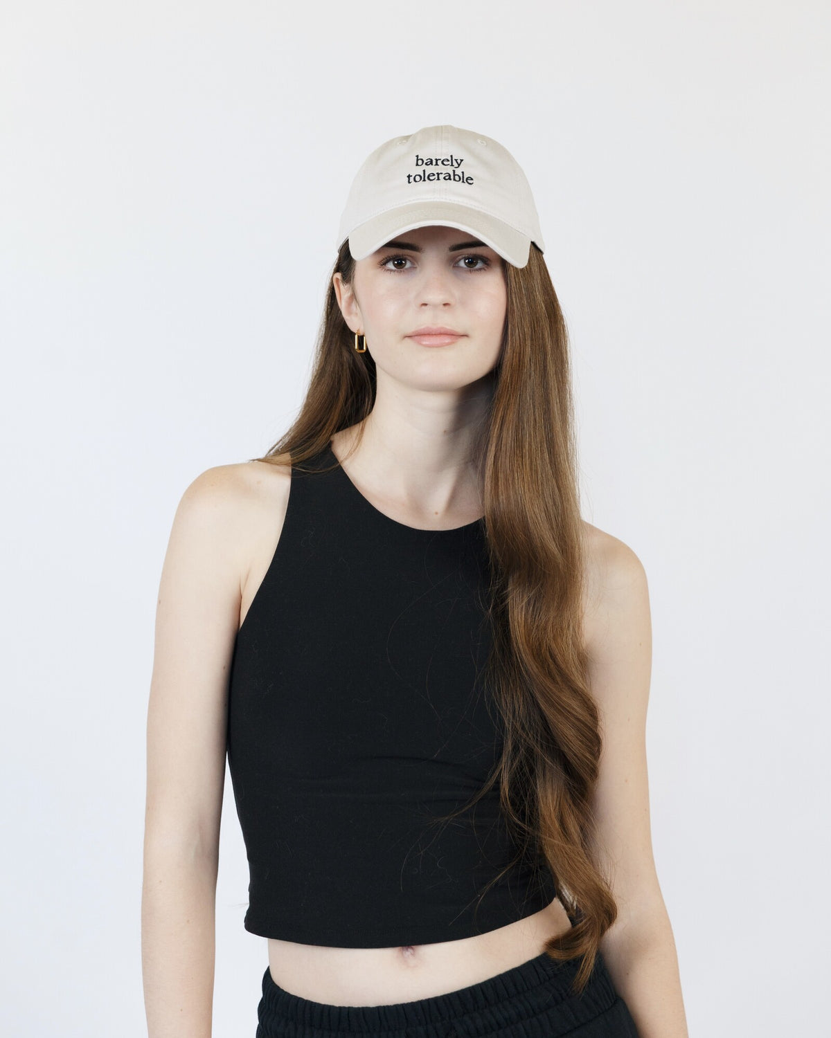 Barely Tolerable Hat supporting product and lifestyle view