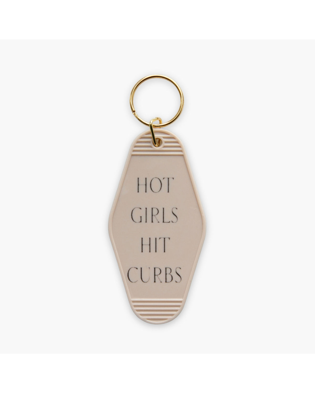 Hot Girls Hit Curbs Keychain product view on a white background