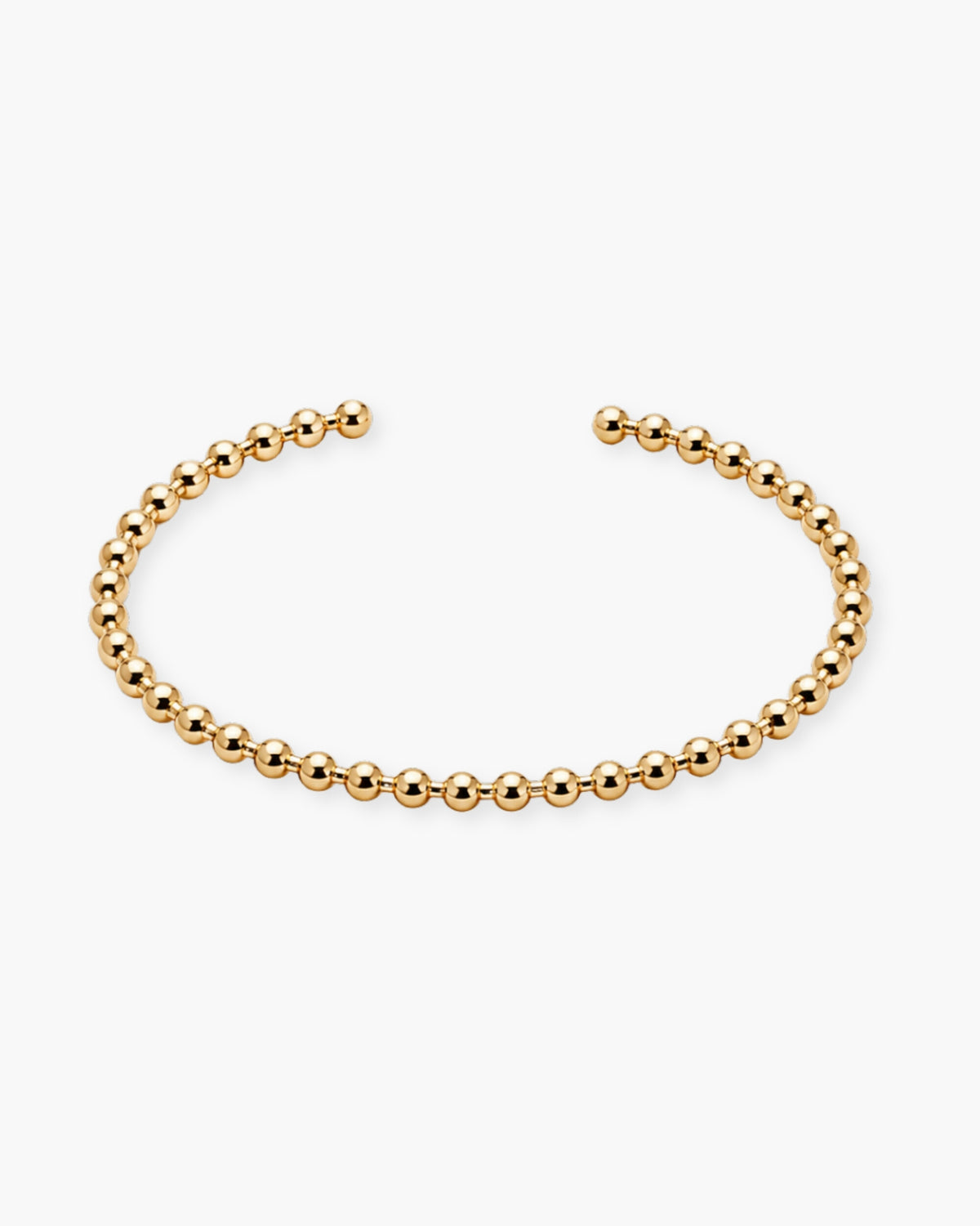 Daphne Cuff, a beaded textured 18K Gold PVD open cuff bracelet.