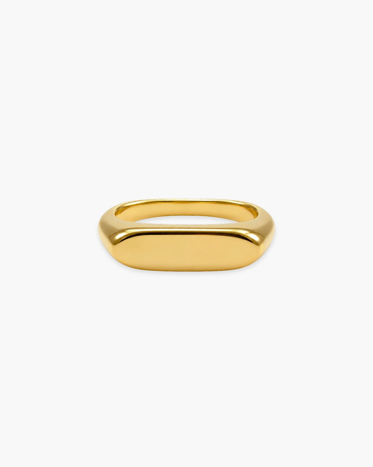Polished gold-tone Gretchen Ring with a broad sculptural swooping face.