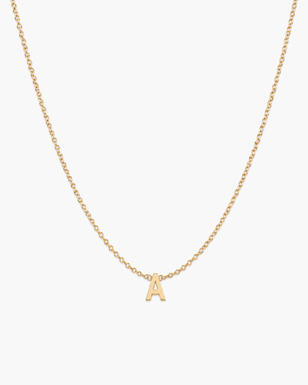 Gold-tone Initial Necklace with letter A pendant.