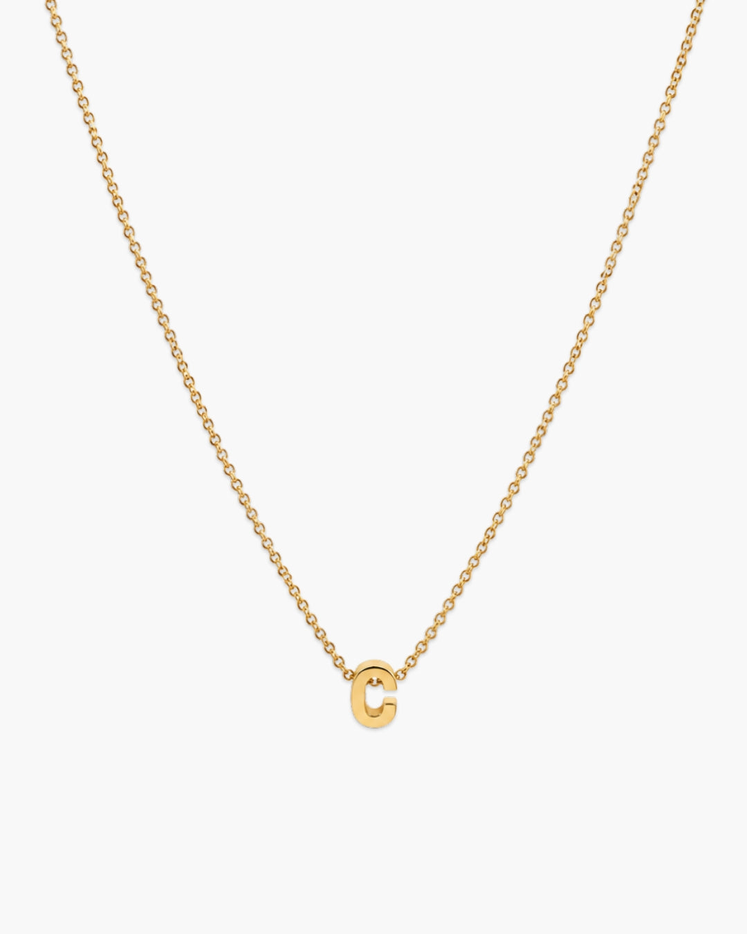 Gold-tone Initial Necklace with letter C pendant.