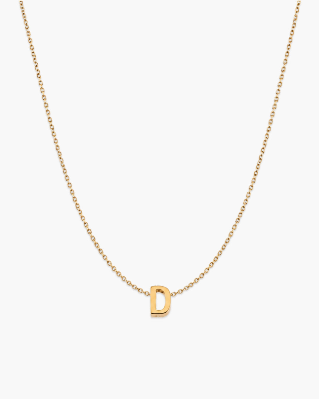 Gold-tone Initial Necklace with letter D pendant.