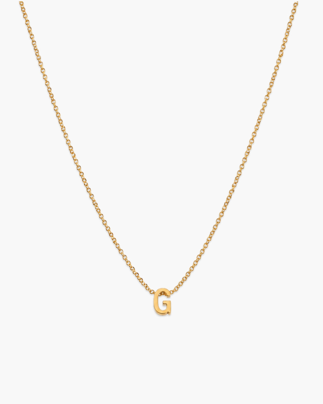 Gold-tone Initial Necklace with letter G pendant.