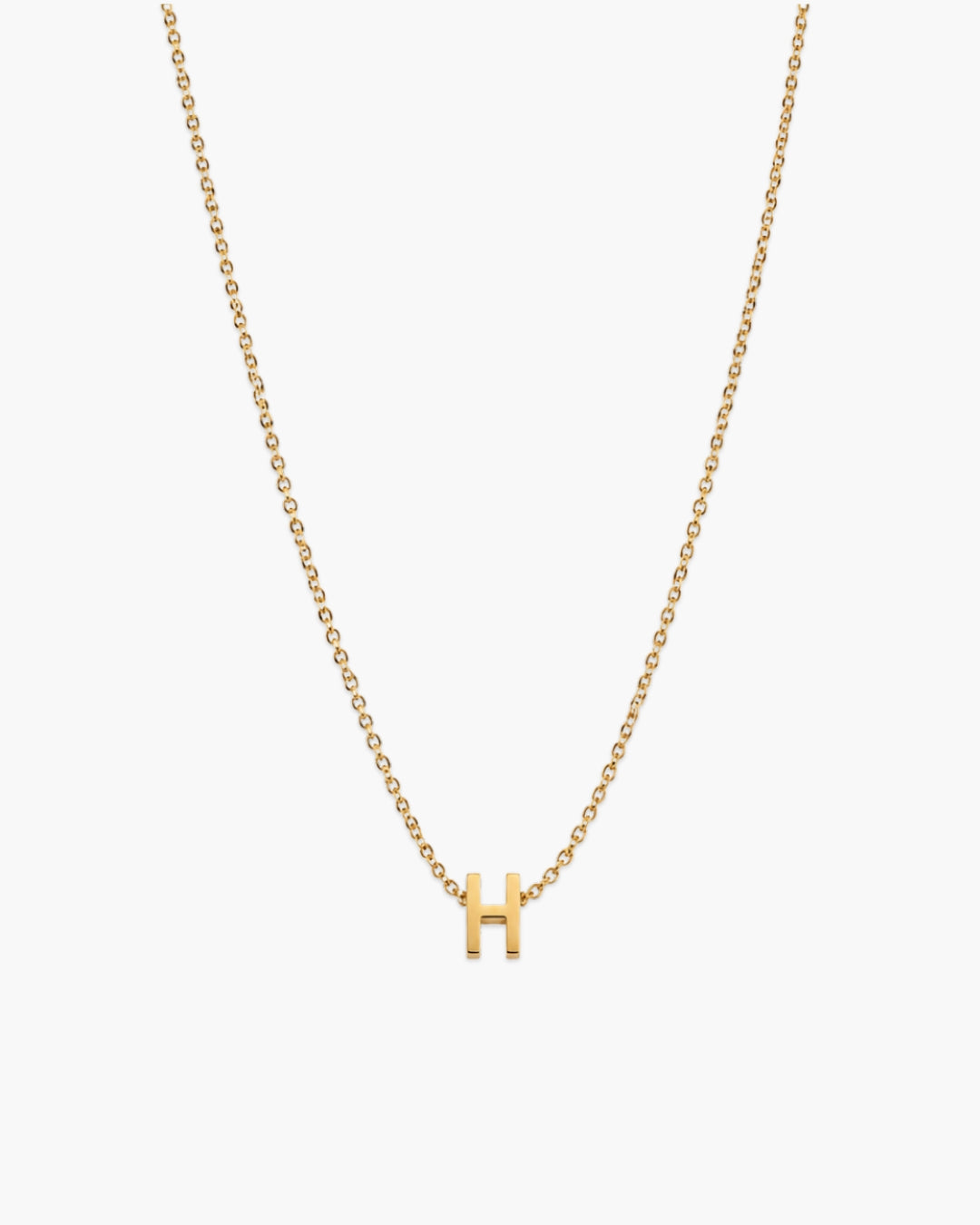 Gold-tone Initial Necklace with letter H pendant.