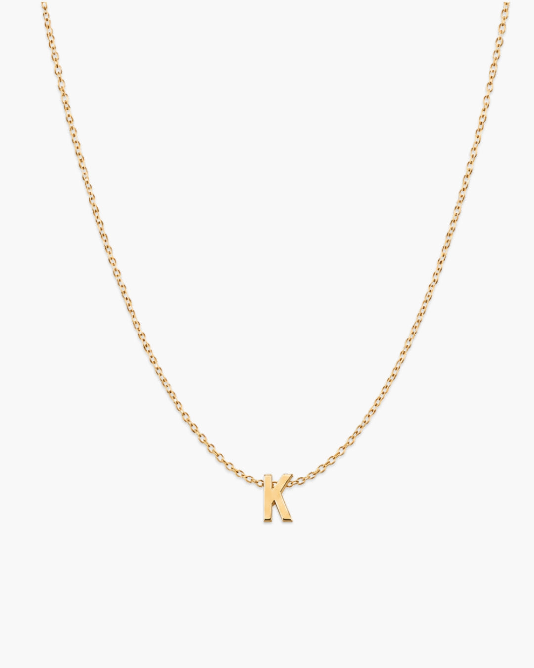 Gold-tone Initial Necklace with letter K pendant.