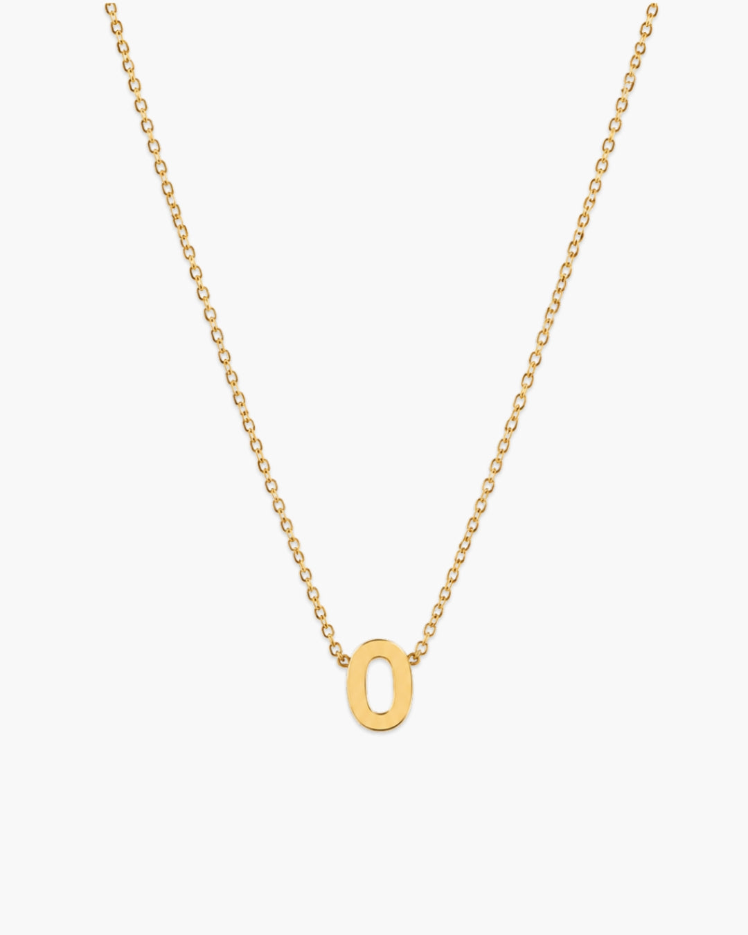 Gold-tone Initial Necklace with letter O pendant.
