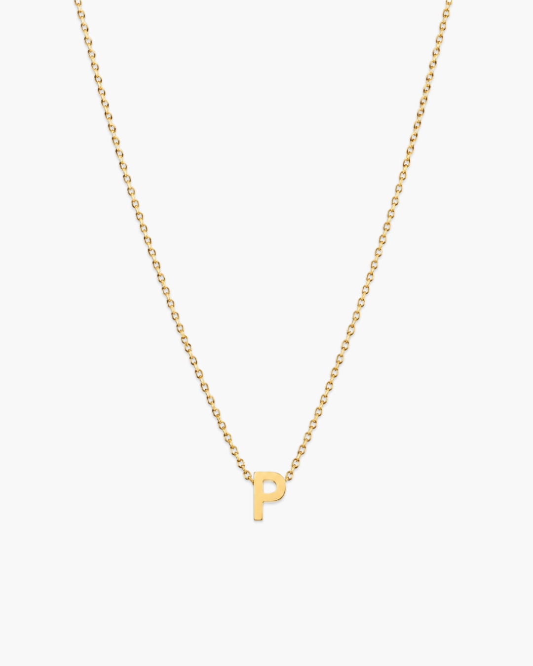 Gold-tone Initial Necklace with letter P pendant.