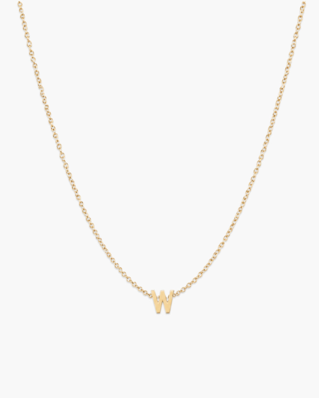 Gold-tone Initial Necklace with letter W pendant.