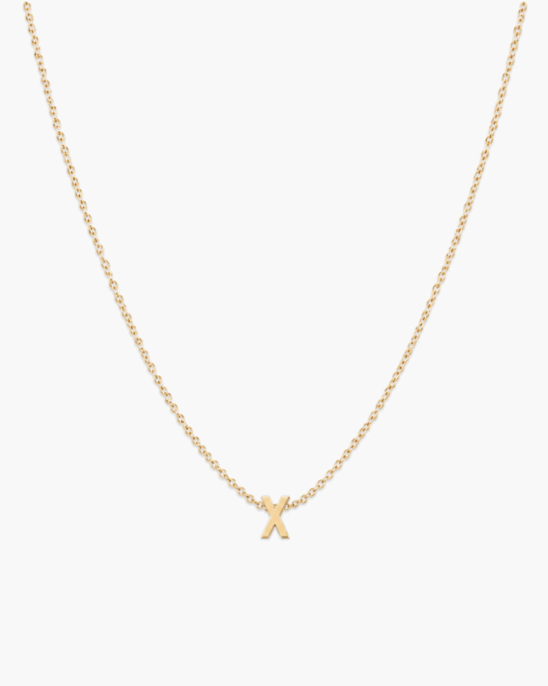 Gold-tone Initial Necklace with letter X pendant.