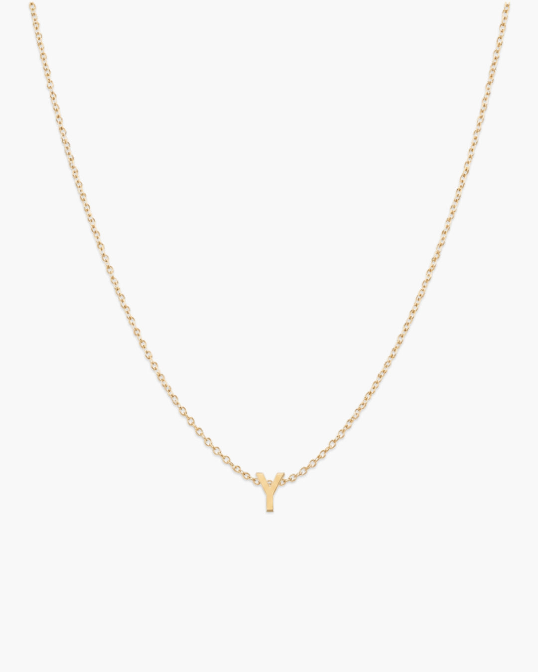 Gold-tone Initial Necklace with letter Y pendant.