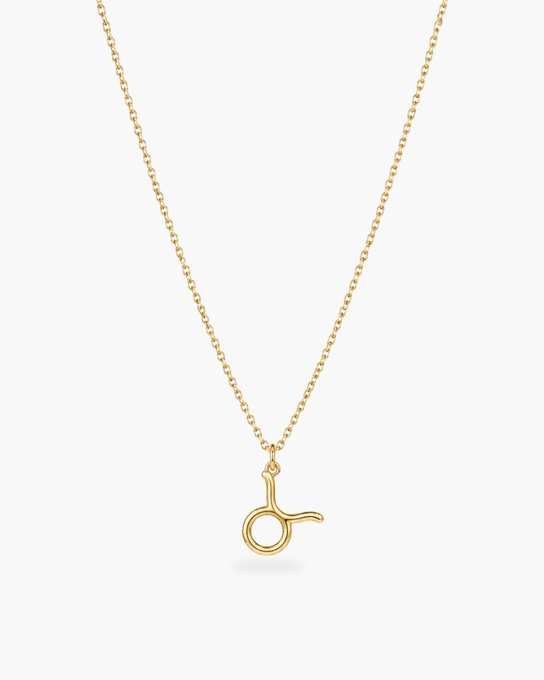 Gold-tone Taurus zodiac pendant necklace on a fine adjustable chain.